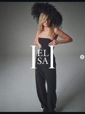 Helsa The Heavy Crepe Jumpsuit in Black  Size M New with Tags!